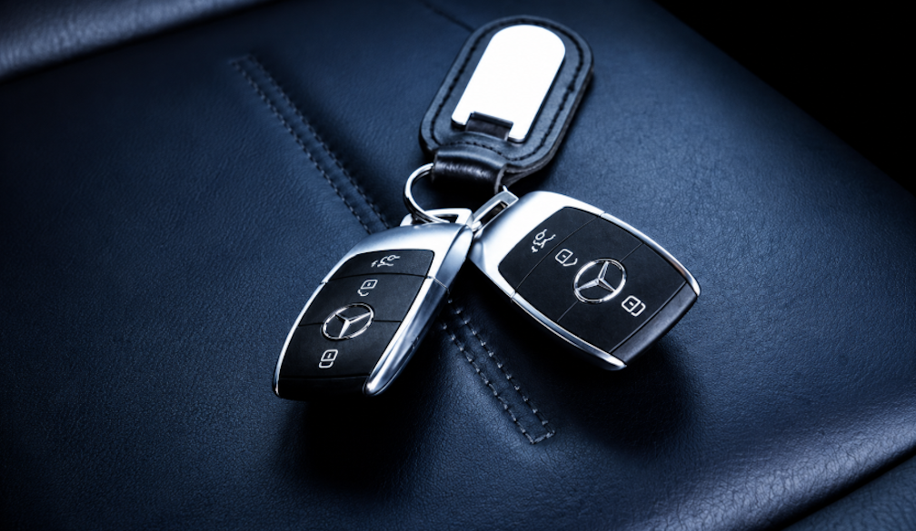 Mercedes Key Fobs on Leather Seat
