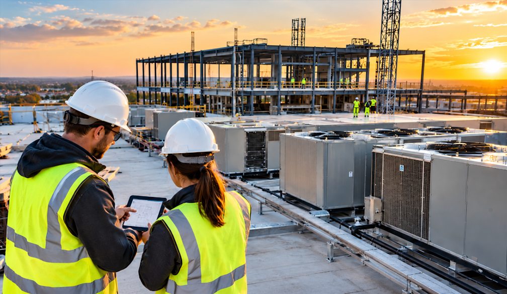 Rooftop Engineers at Sunset
