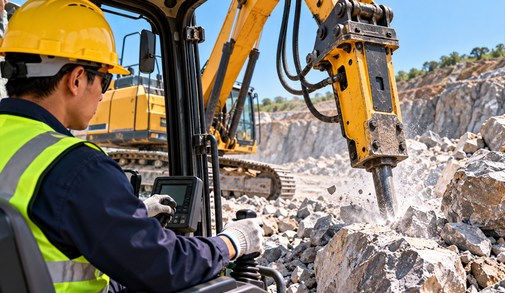 Excavator Breaker at Work