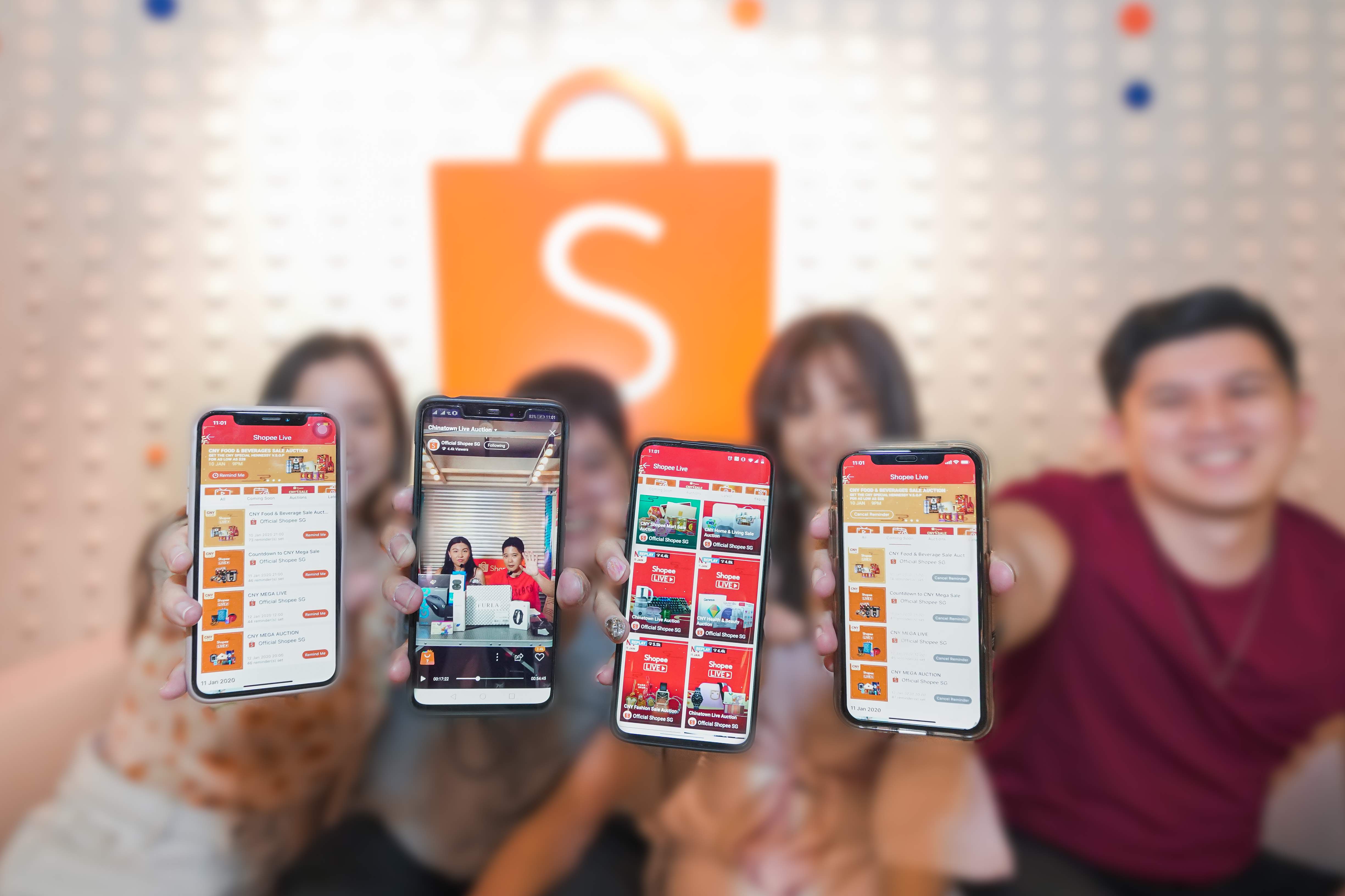Happy users checking out Shopee Live