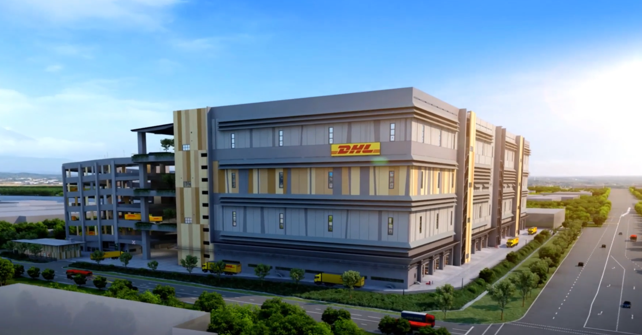 Rendering of DHL West Hub in Singapore (State-of-the-art 17,000 square meters single-floor facility)