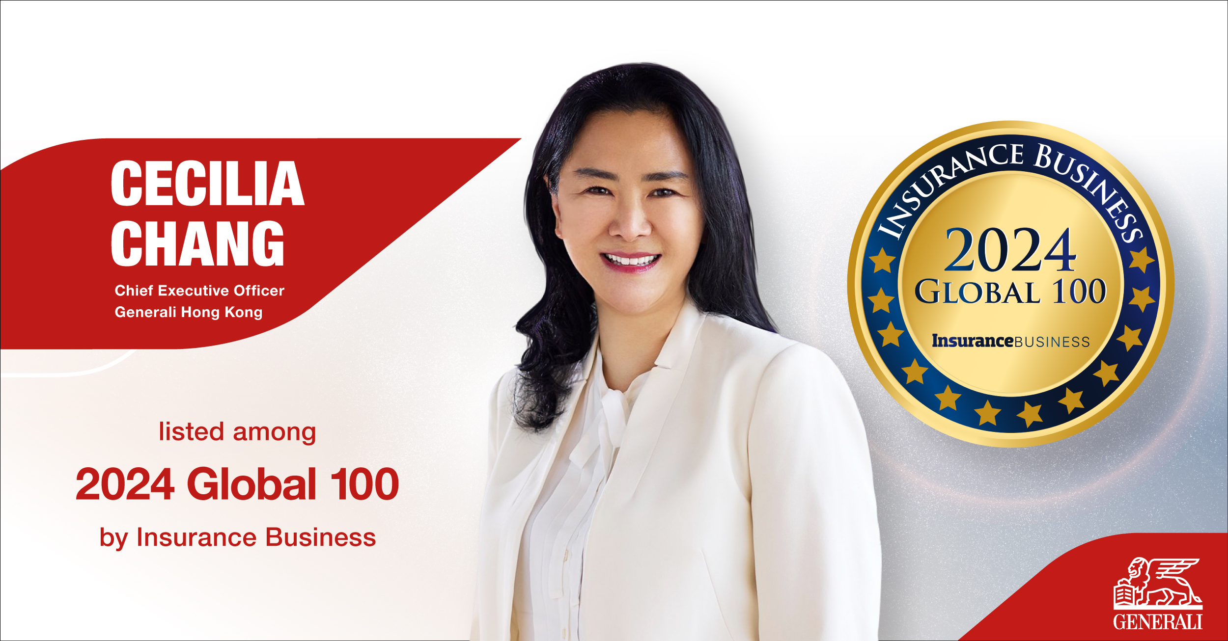 Ms. Cecilia Chang Earns Prestigious Recognition in the Insurance’s “Global 100” Award”.