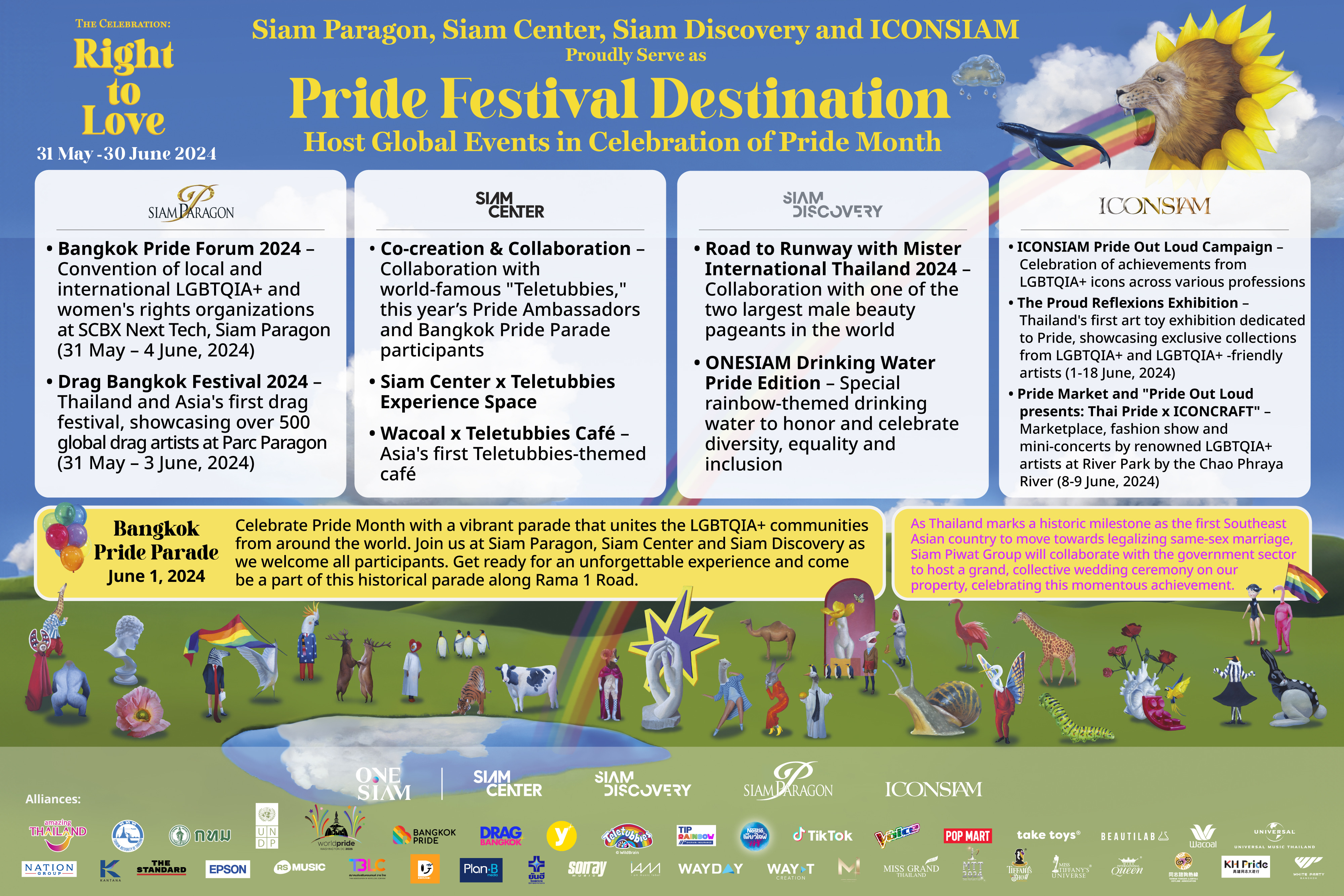 Key Highlights to anticipate during the month-long Pride Celebration across Siam Paragon, Siam Center, Siam Discovery and ICONSIAM