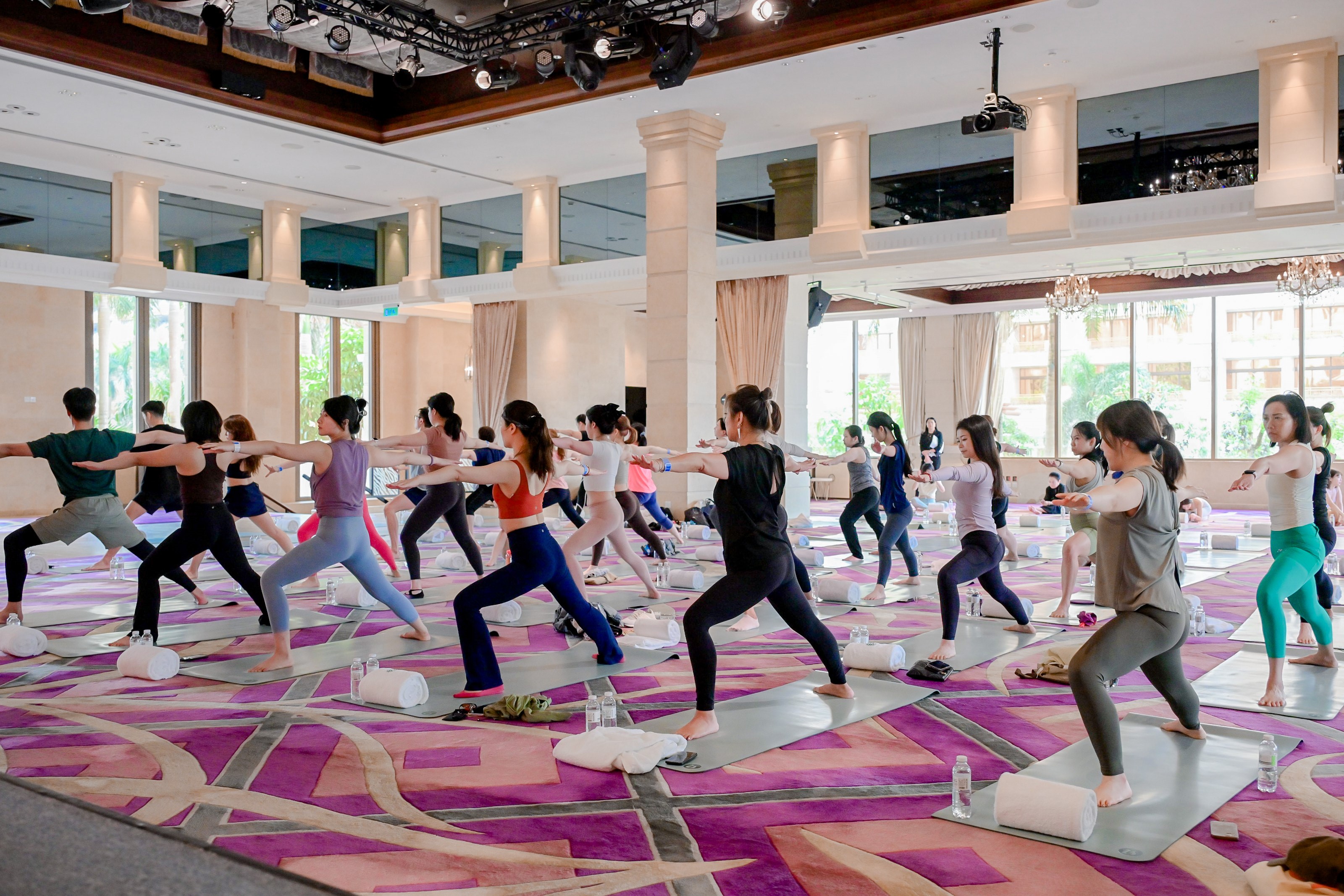The day began with morning yoga sessions, promoting deep stretches and full-body relaxation.