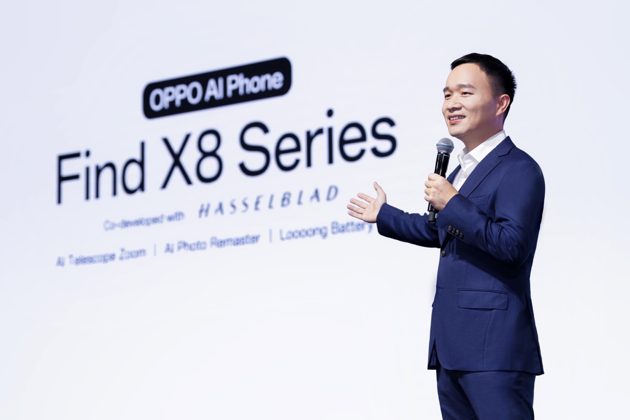 Billy Zhang, President of Overseas Marketing, Sales and Services of OPPO at the launch event