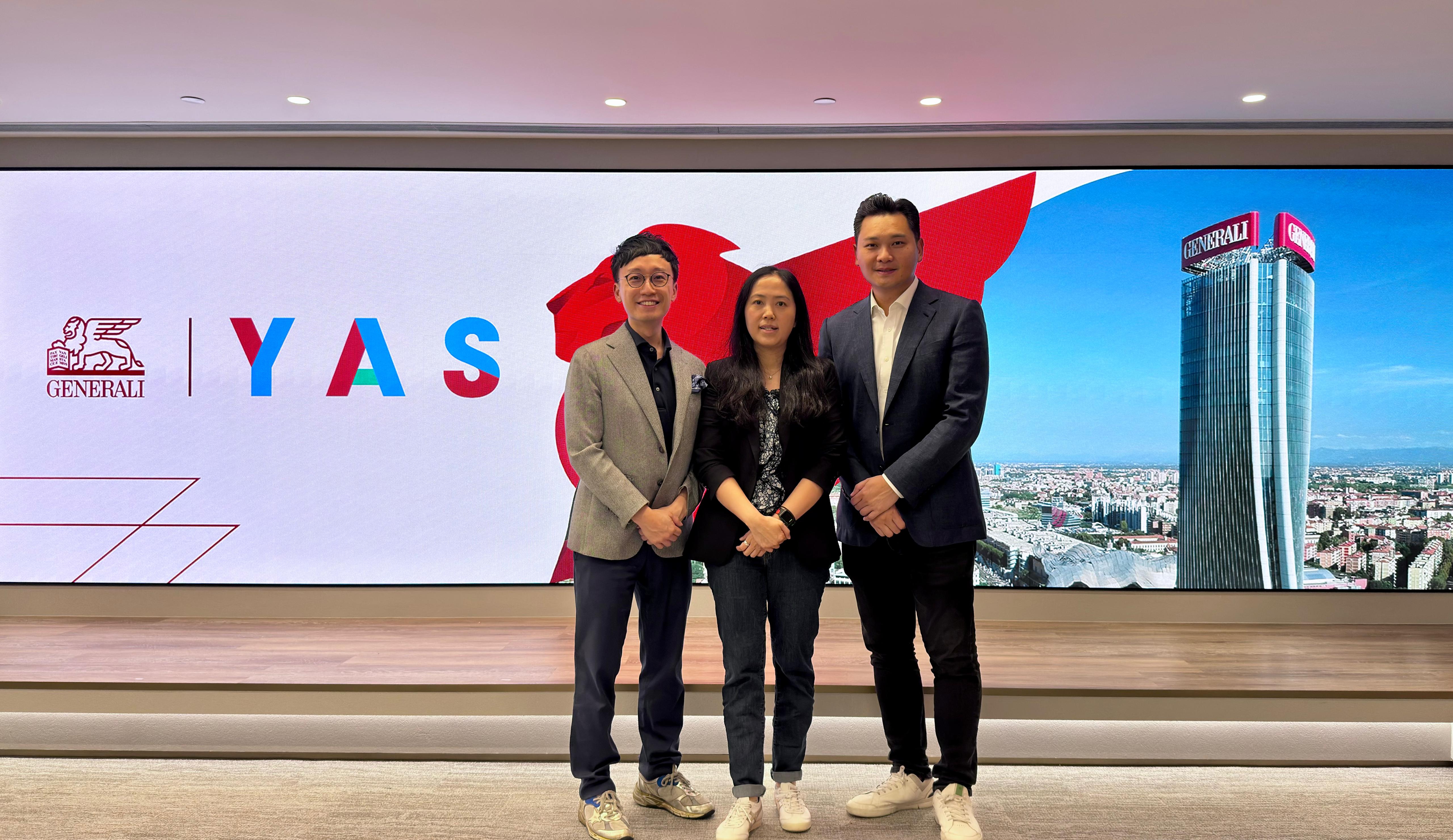 From left: William Lee, Co-Founder of YAS, Windian Lai, Chief Business Officer and Intermediary Management of Generali Hong Kong, Andy Ann, Co-Founder of YAS