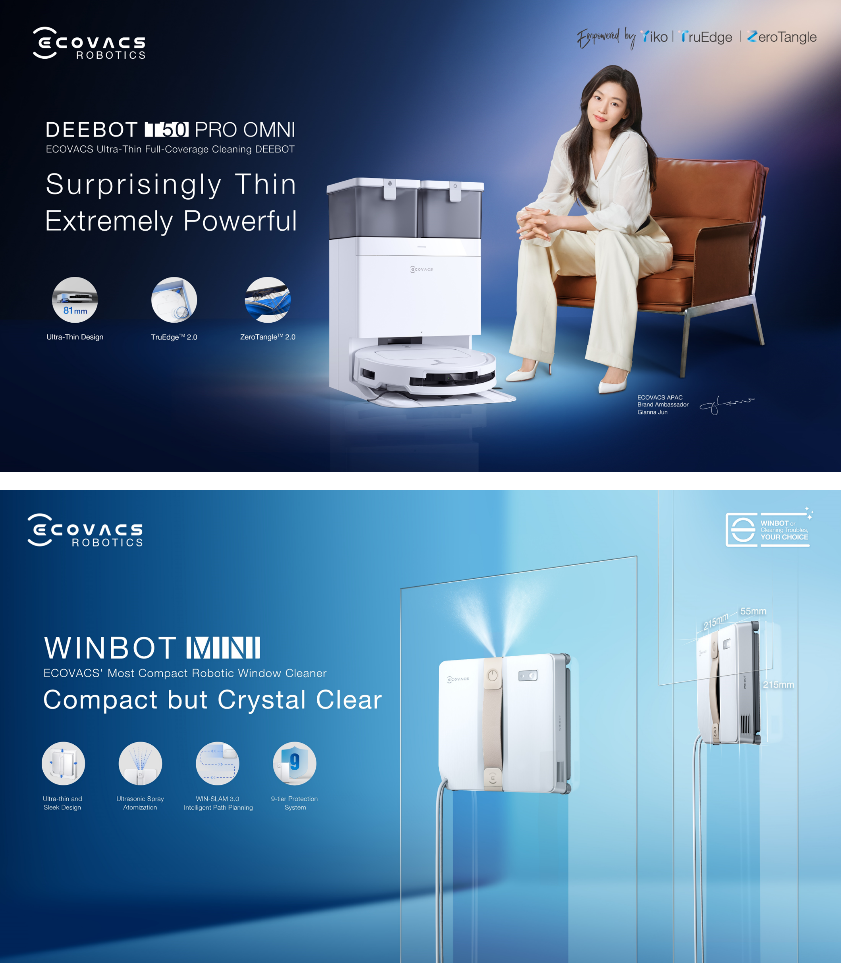 ECOVACS DEEBOT T50 PRO OMNI AND WINBOT MINI