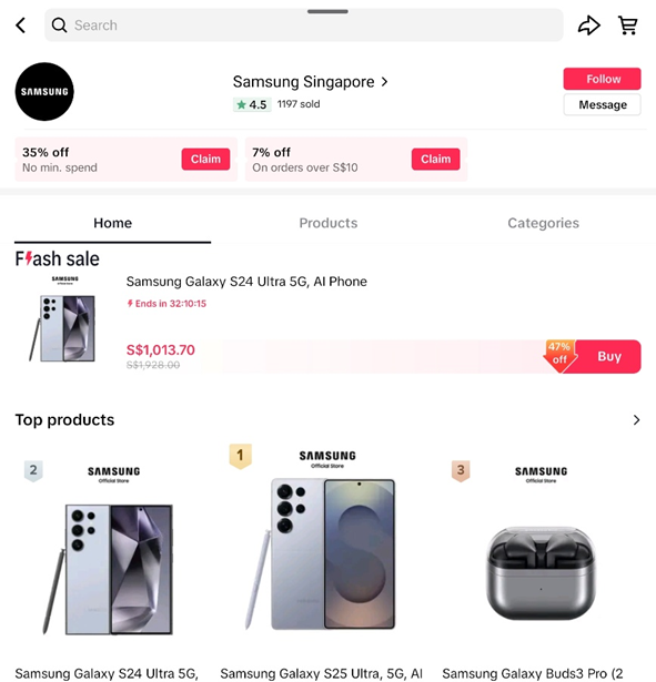 Samsung TikTok Shop