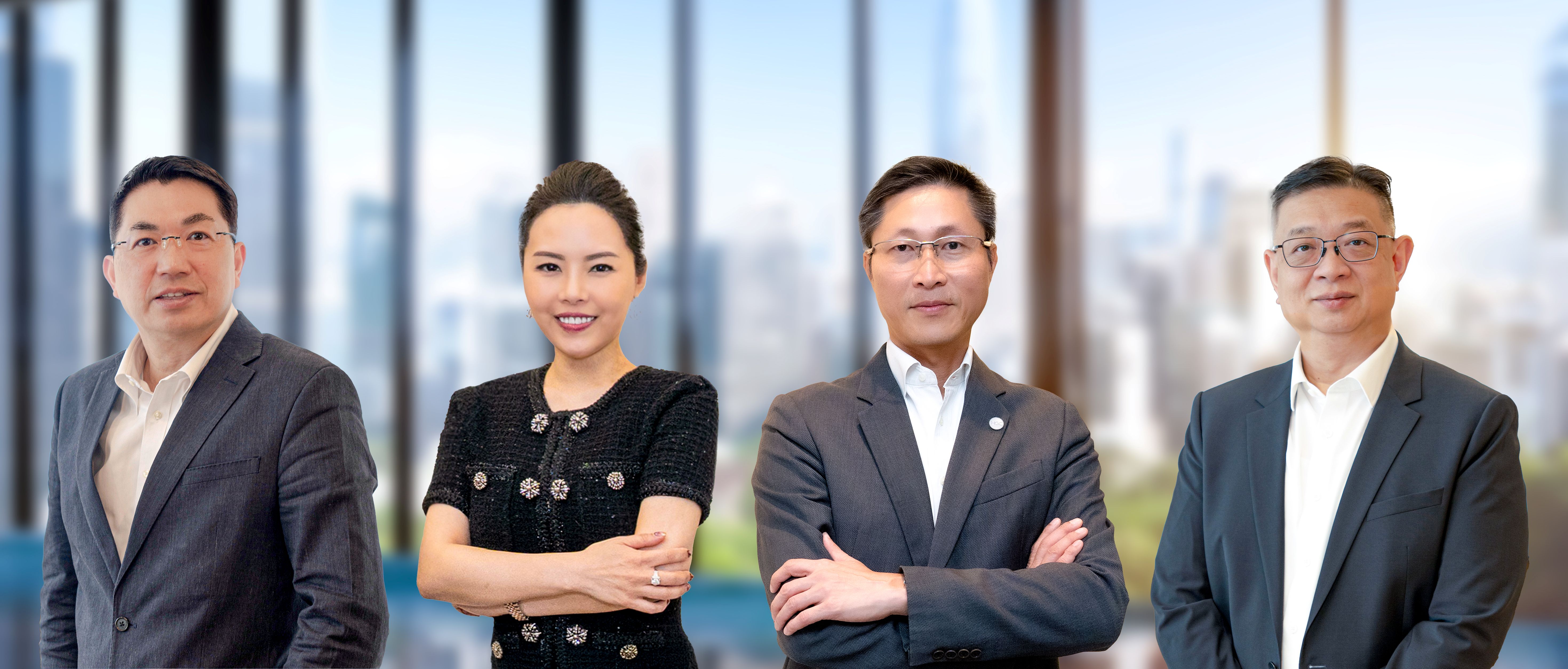 (from left to right) Daniel Chung, Chief Technical Officer and Executive Vice President – Carrier Business of HGC; Rainbow Wong, Chief Commercial Officer – Corporate and Enterprise Business of HGC; Argon Ho, Chief Commercial Officer – Group ICT Business of HGC; Ben Wu, Chief Commercial Officer – Consumer & Mass Market of HGC