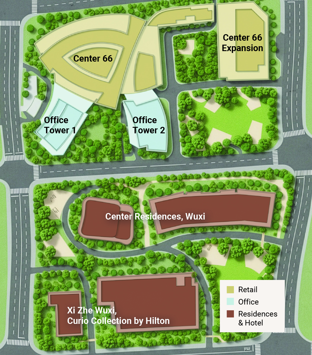 Site Plan of Center 66 and its Expansion