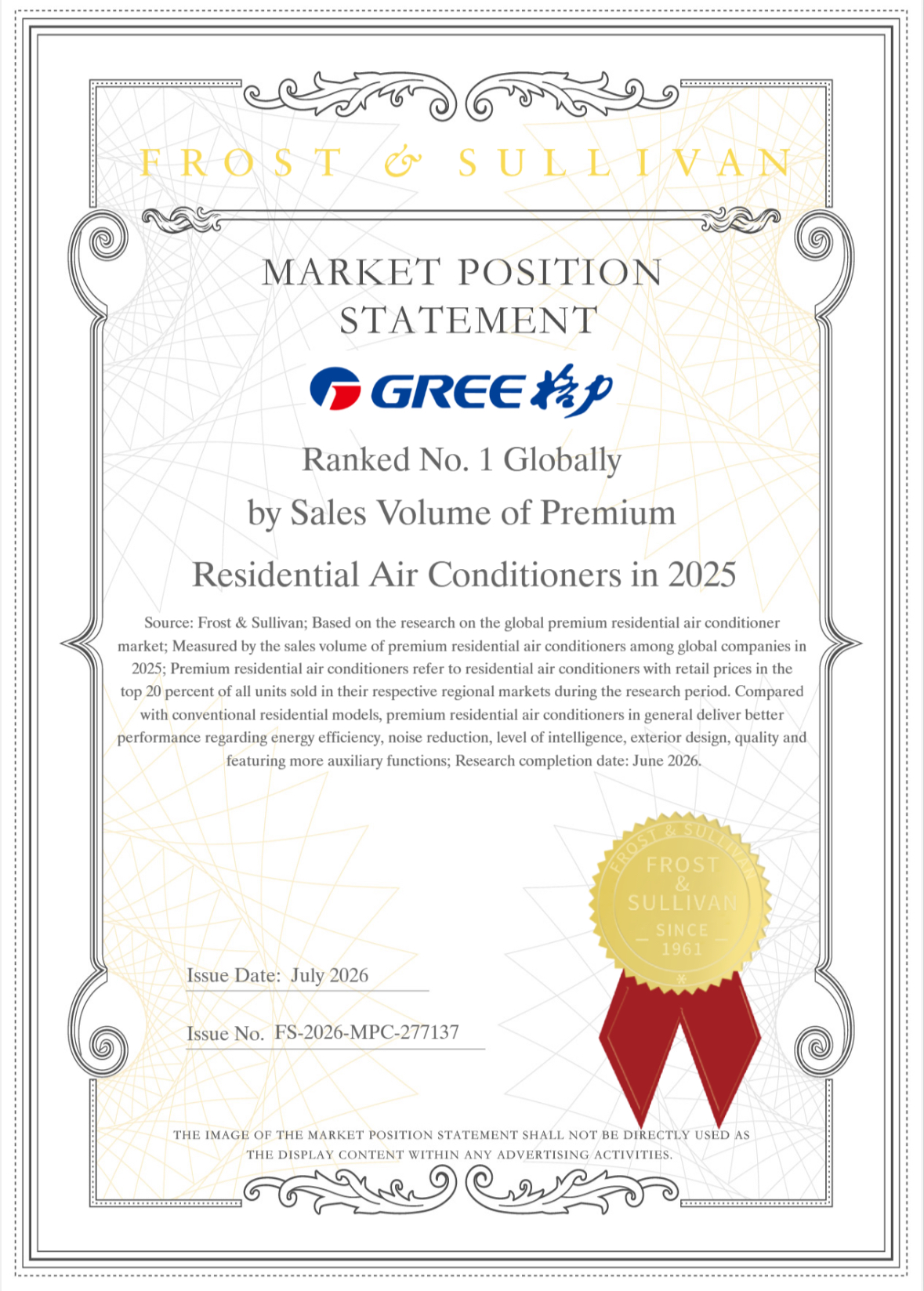 Certification of Frost & Sullivan