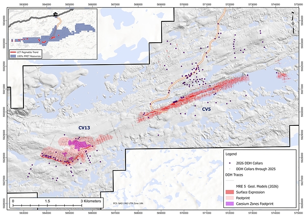 Figure 1: Majority of the 2026 drill hole locations at the Shaakichiuwaanaan Project.
