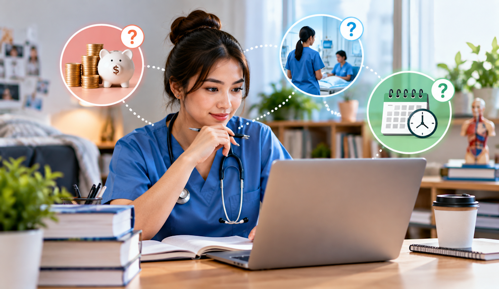 Focused Nursing Student Study Workspace